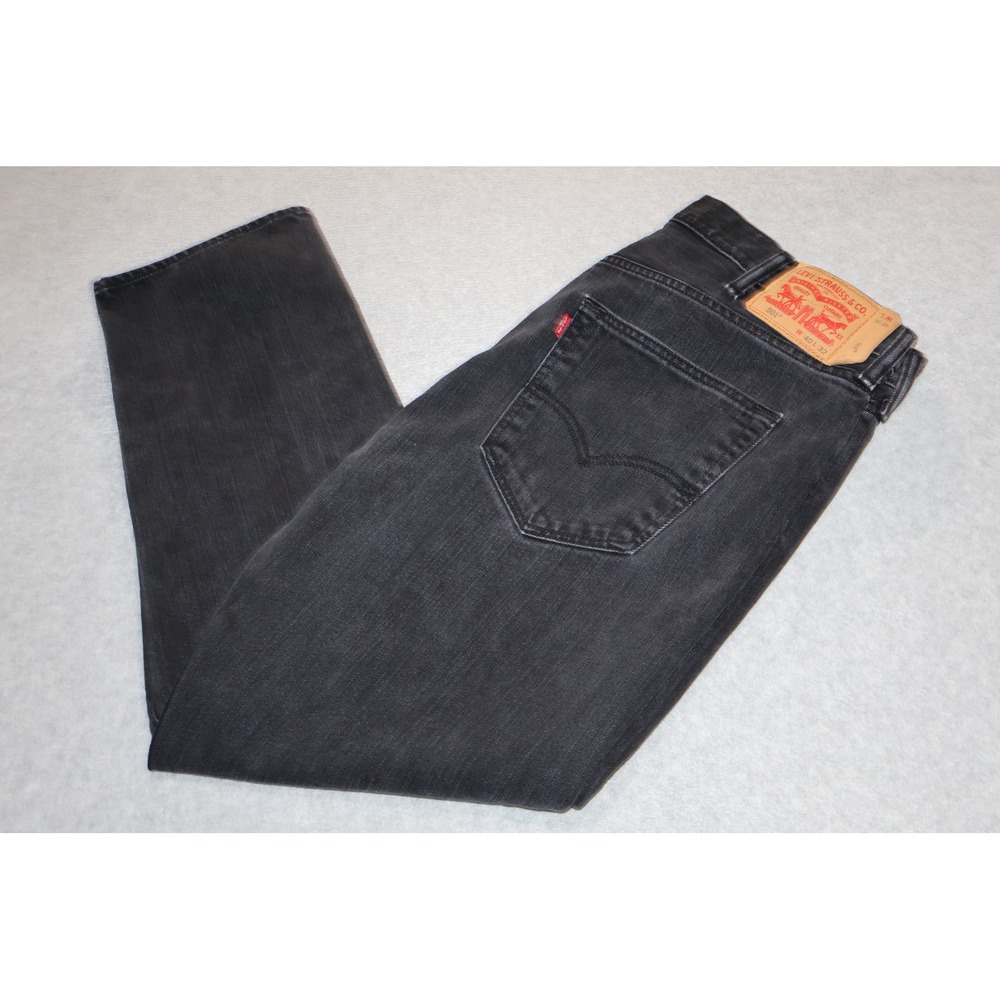 Levi 501 Original Fit Men 40x32 Black Denim Straight Leg Button Fly Jeans